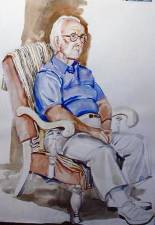 White Haired Man in Chair